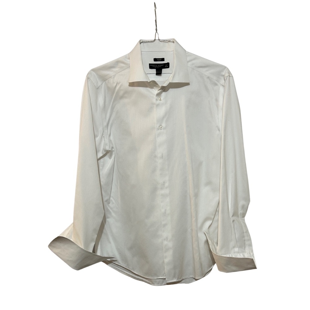 Pronto Uomo Classic White Dress Cuffed Shirt